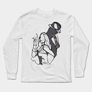 Single Line - Noir Long Sleeve T-Shirt